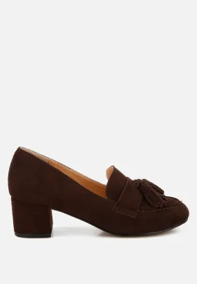 Aloha Tassels Detail Genuine Suede Loafers