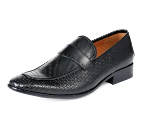 Amali Wren Elegant Dress Loafers Men’s Pu Leather Black