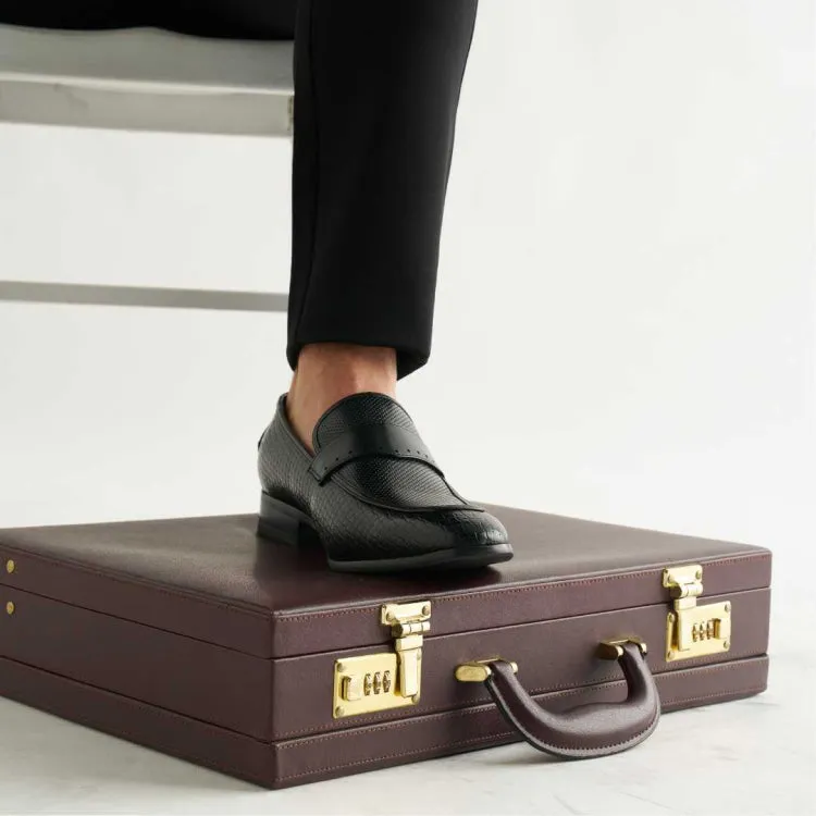 Amali Wren Elegant Dress Loafers Men’s Pu Leather Black