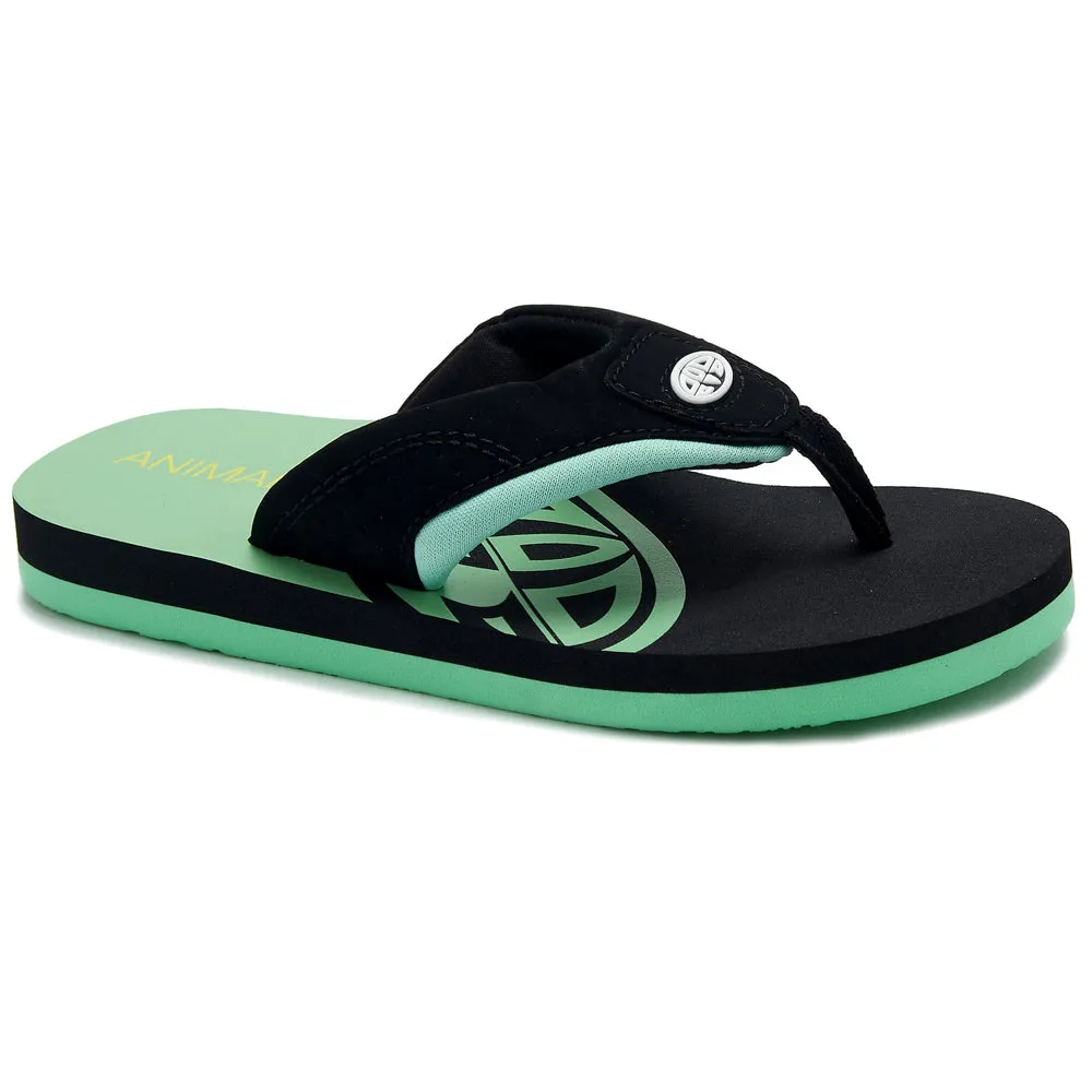 Animal Boys Jekyl Slice Flip Flops   - Black