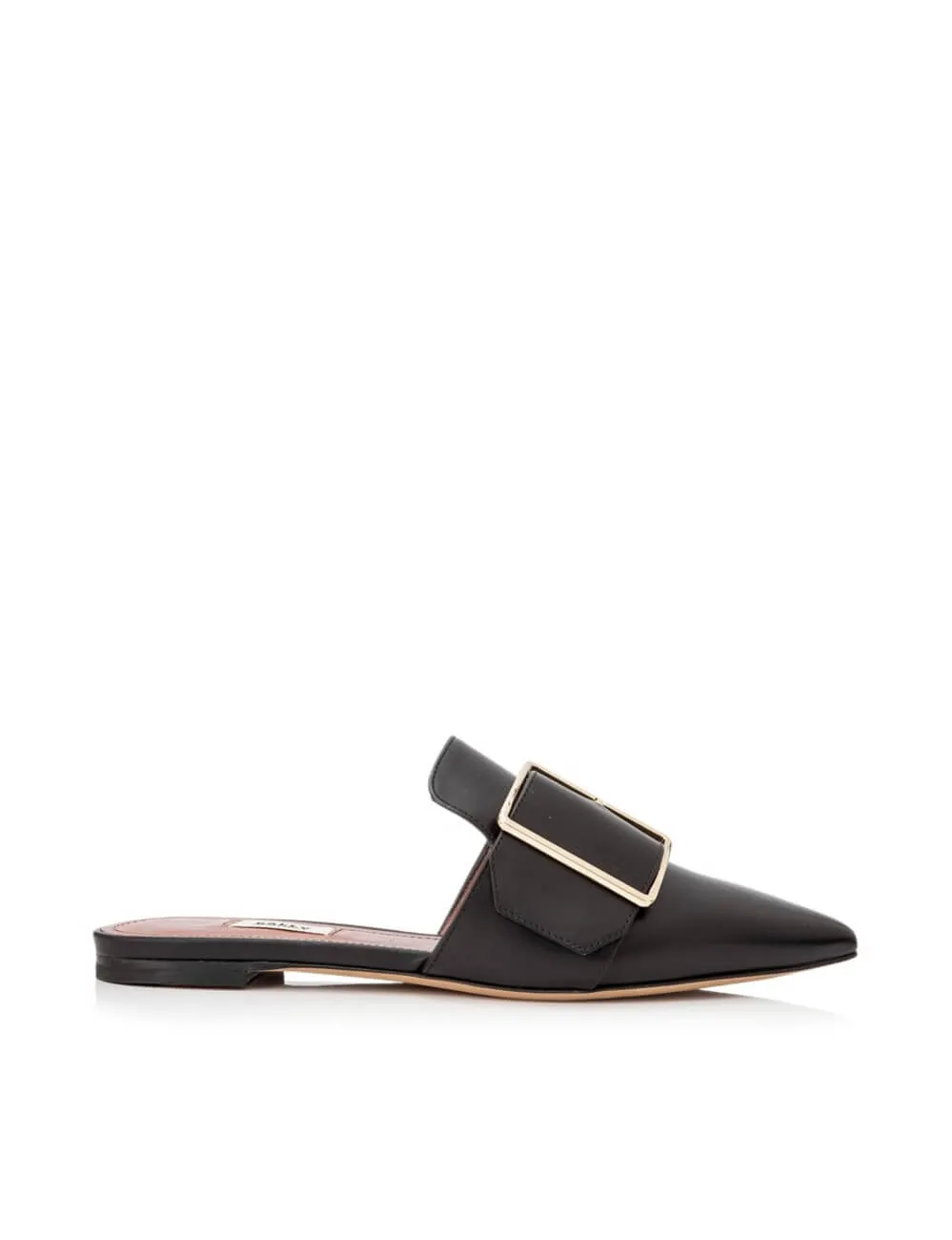 Bally Hamelin Women's 6221172 Black Leather Buckled Mules US 6.5 MSRP $630