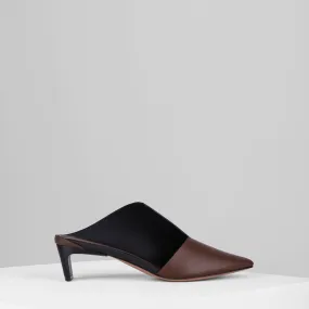 Canvas Mules in Bruciato Nero
