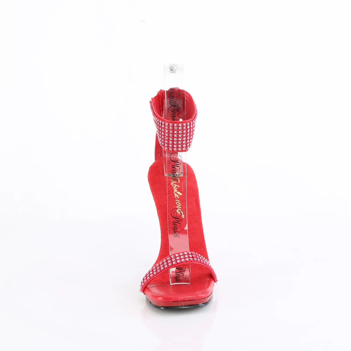 CHIC-40 Fabulicious 4 1/2" Chic Red Faux Leather Sexy Shoes (High Heels)