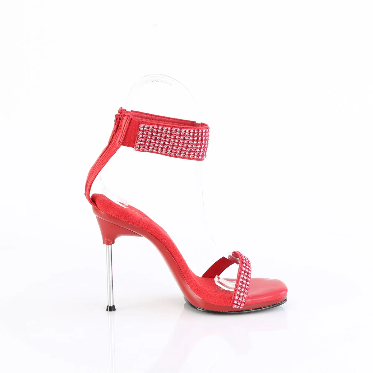 CHIC-40 Fabulicious 4 1/2" Chic Red Faux Leather Sexy Shoes (High Heels)