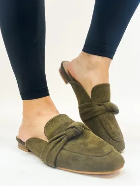 Corky's Khaki Faux Suede Clingy Mules FINAL SALE