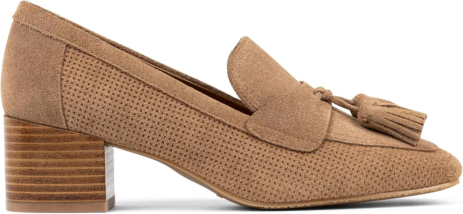 Donald Pliner Women's Kressida Dress Loafers, 2" Block Heels for Women, Slip-On Heels for Women