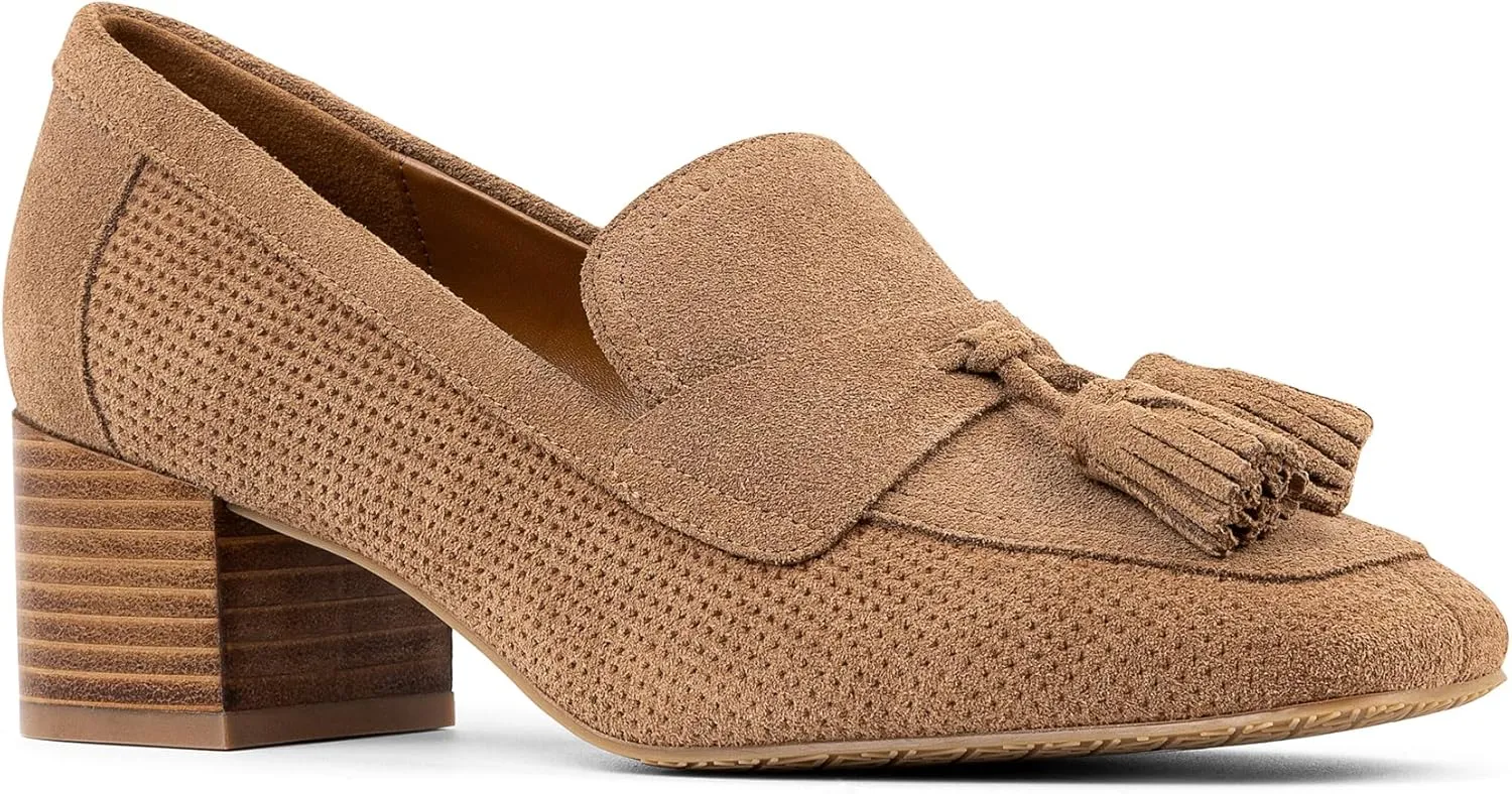 Donald Pliner Women's Kressida Dress Loafers, 2" Block Heels for Women, Slip-On Heels for Women
