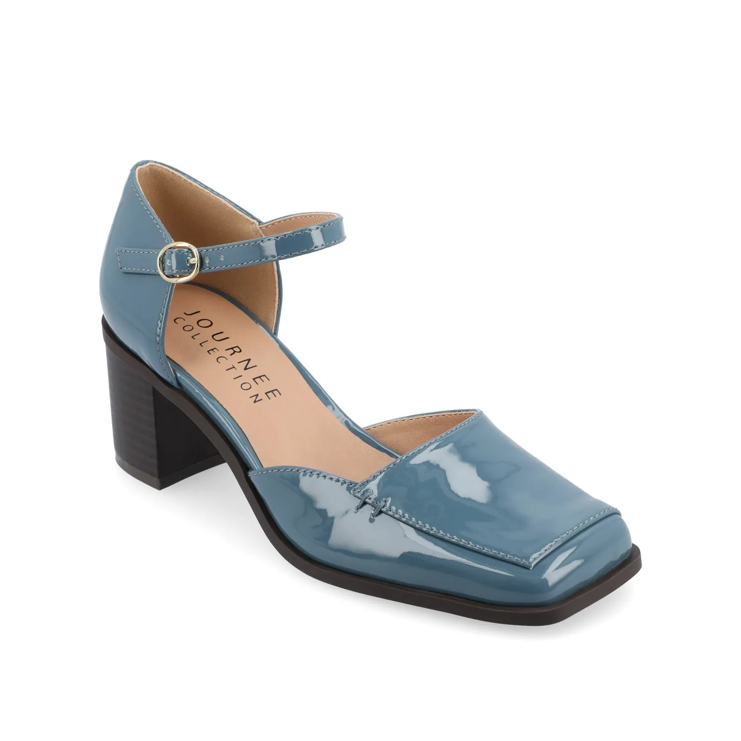 EVANGELINE BLOCK D'ORSAY HEELS IN PATENT