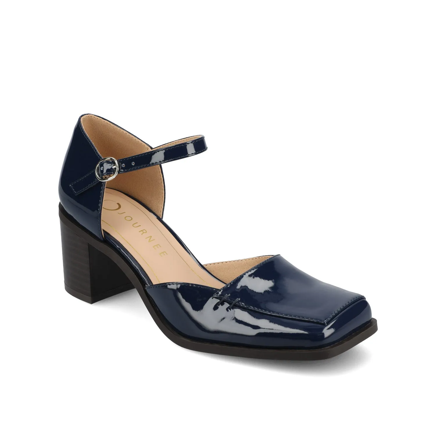 EVANGELINE BLOCK D'ORSAY HEELS IN PATENT