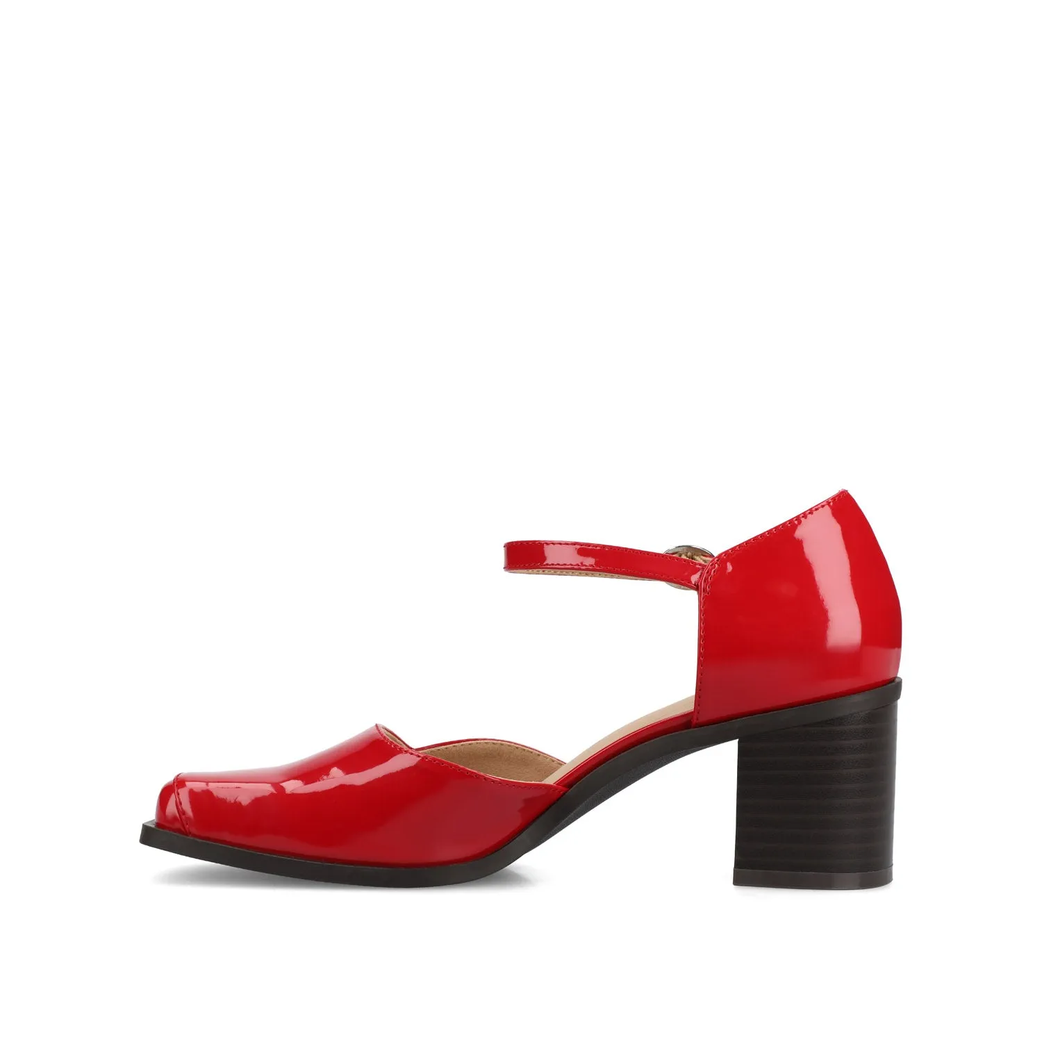 EVANGELINE BLOCK D'ORSAY HEELS IN PATENT