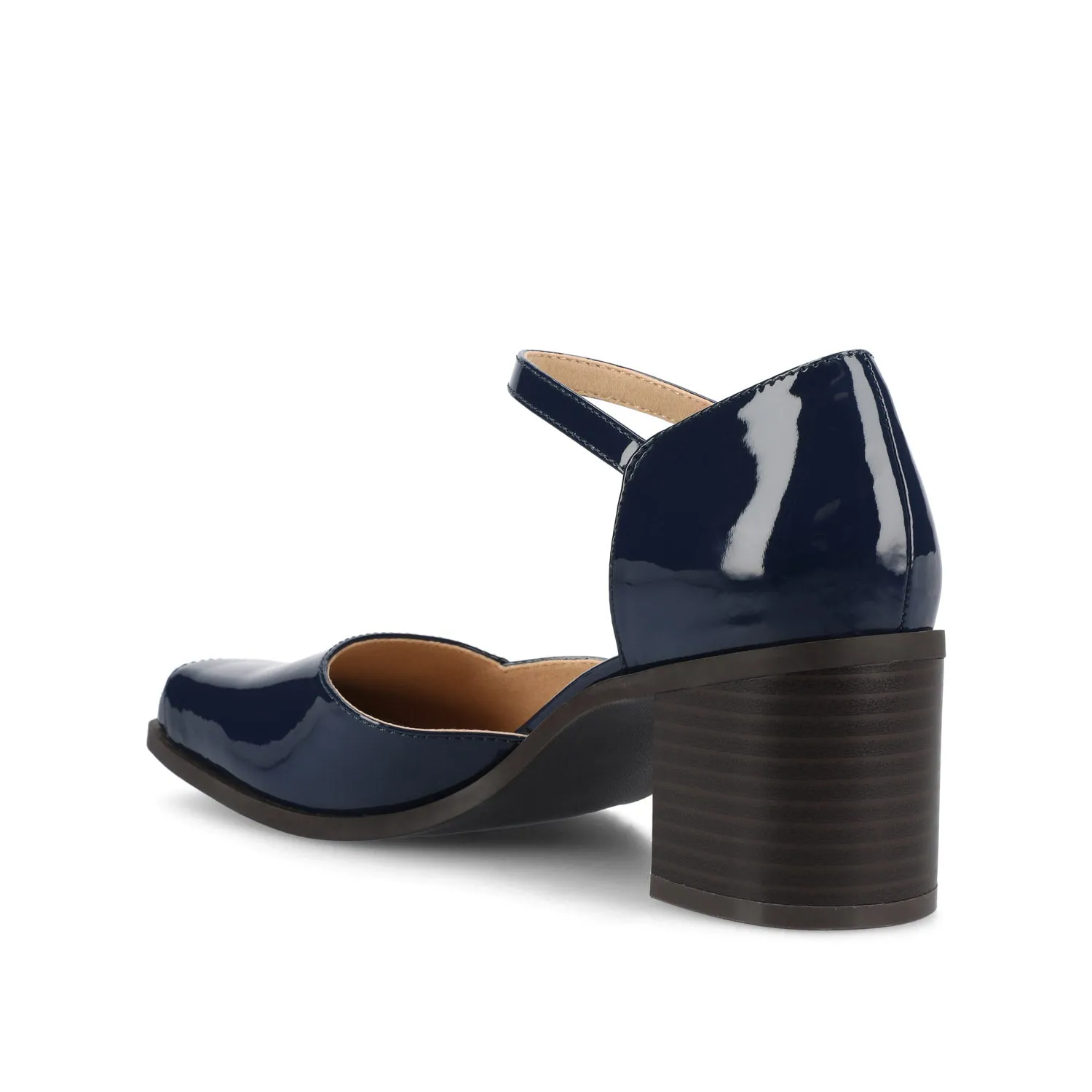EVANGELINE BLOCK D'ORSAY HEELS IN PATENT