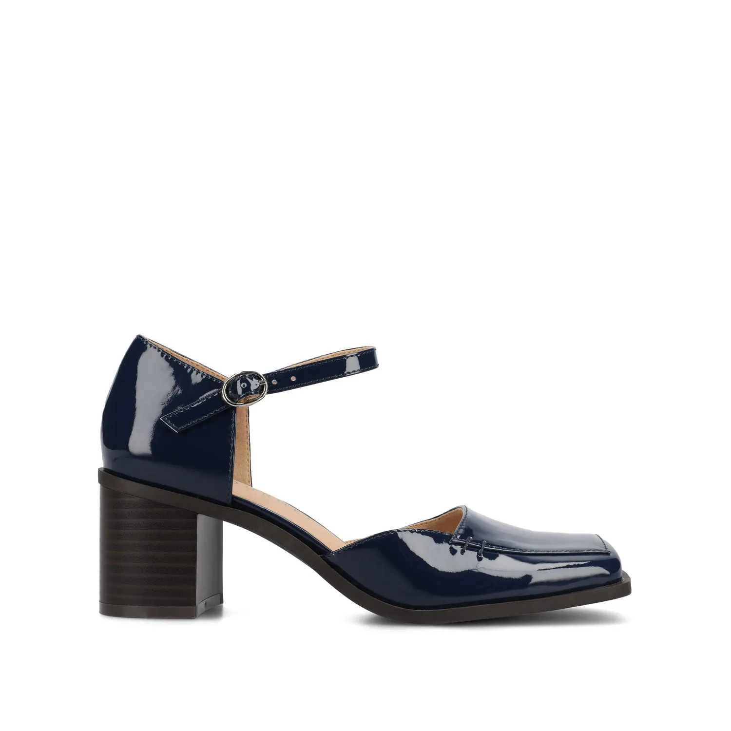 EVANGELINE BLOCK D'ORSAY HEELS IN PATENT