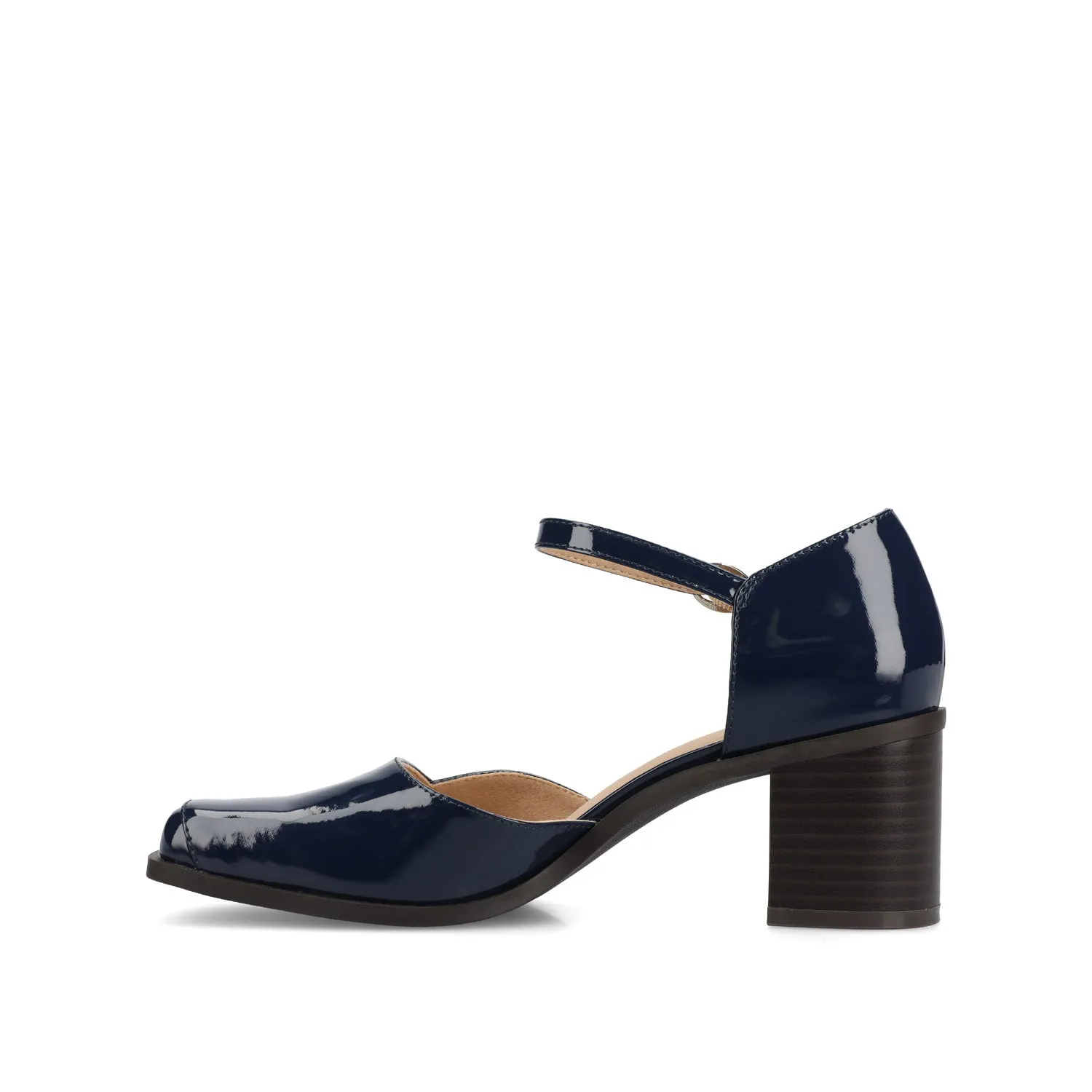 EVANGELINE BLOCK D'ORSAY HEELS IN PATENT