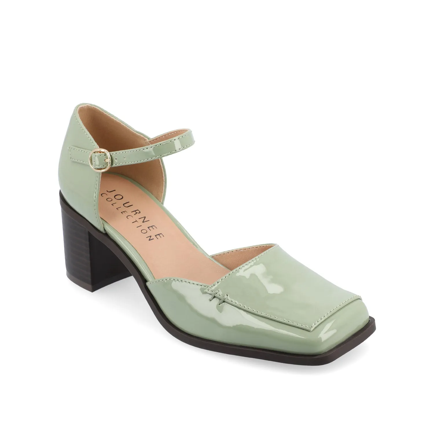 EVANGELINE BLOCK D'ORSAY HEELS IN PATENT