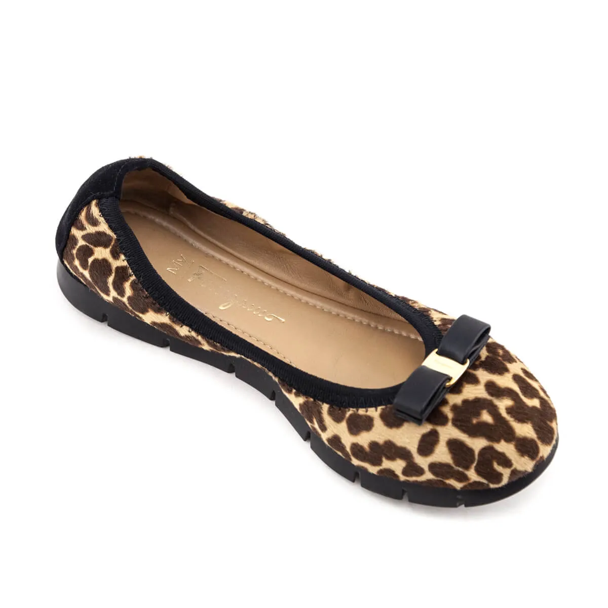 Ferragamo Leopard Pony Hair Ballet Flats Size US 5 | EU 35