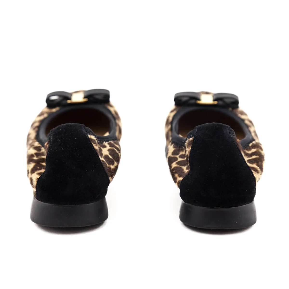 Ferragamo Leopard Pony Hair Ballet Flats Size US 5 | EU 35