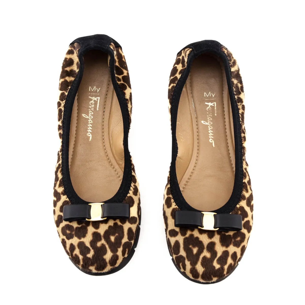 Ferragamo Leopard Pony Hair Ballet Flats Size US 5 | EU 35