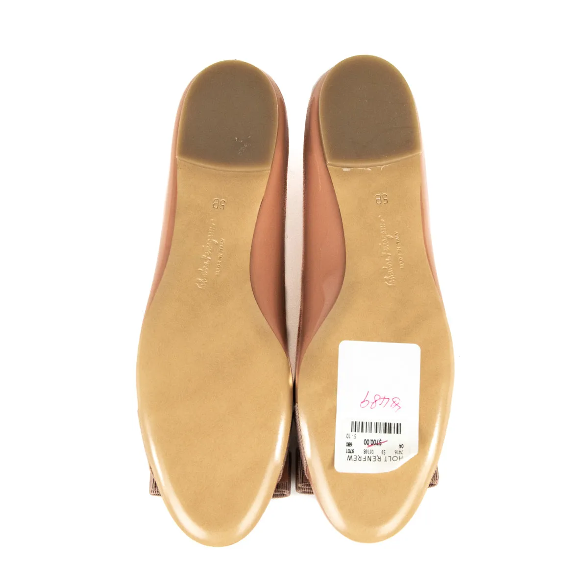 Ferragamo New Blush Patent Varina Ballet Flats Size US 5 | IT 35.5