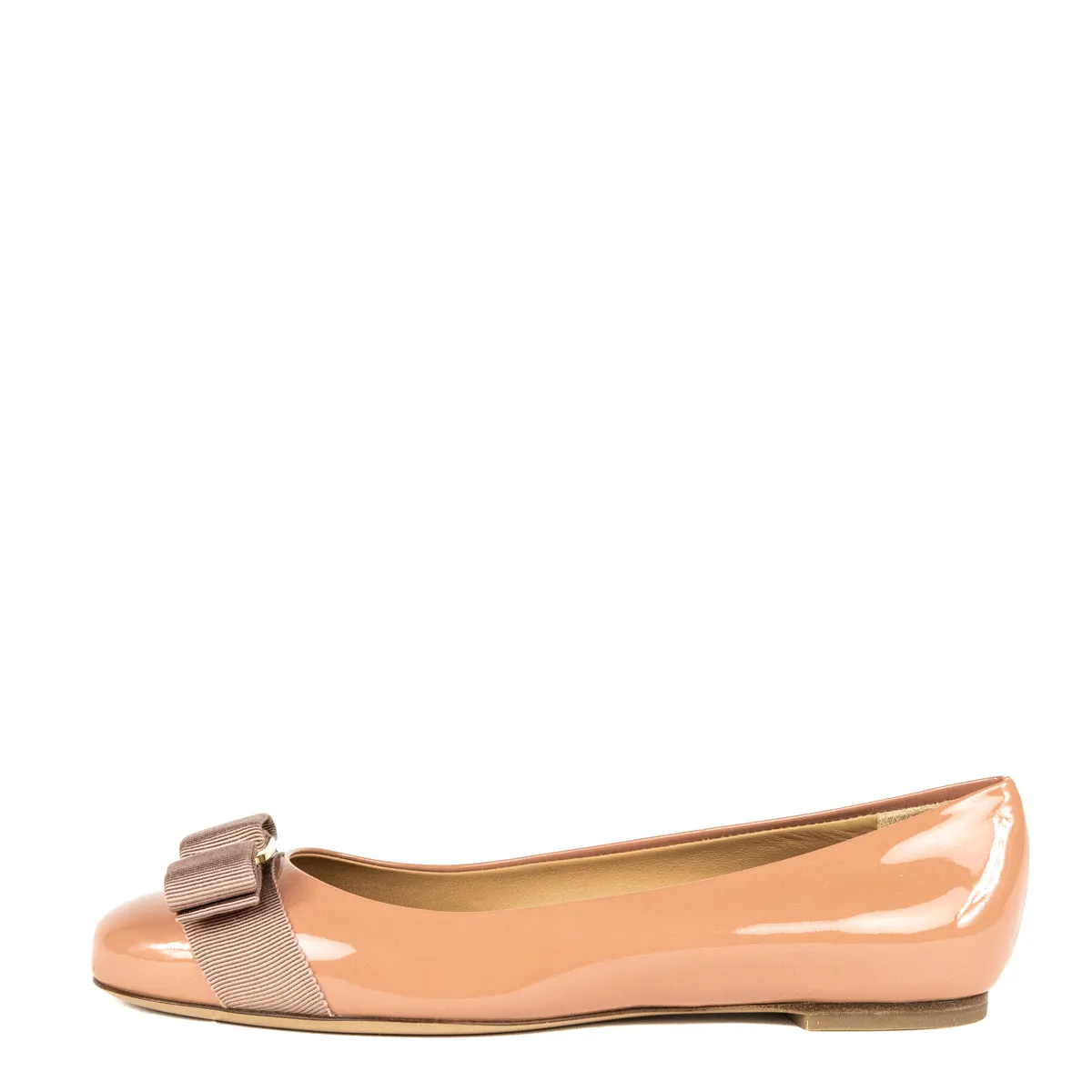 Ferragamo New Blush Patent Varina Ballet Flats Size US 5 | IT 35.5