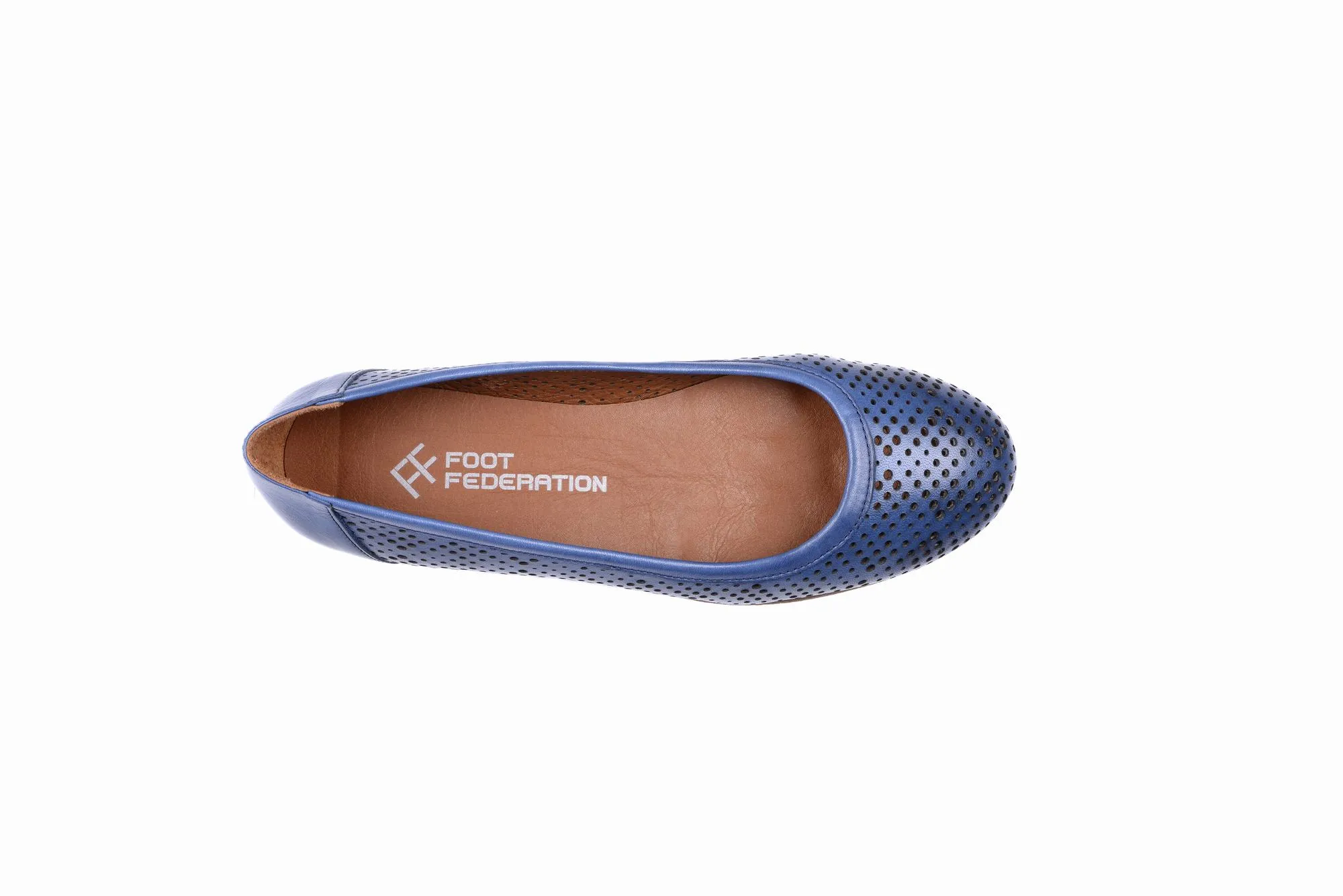 FOOT FEDERATION OPENWORK FLAT WOMEN'S SHOE DENIM BLUE