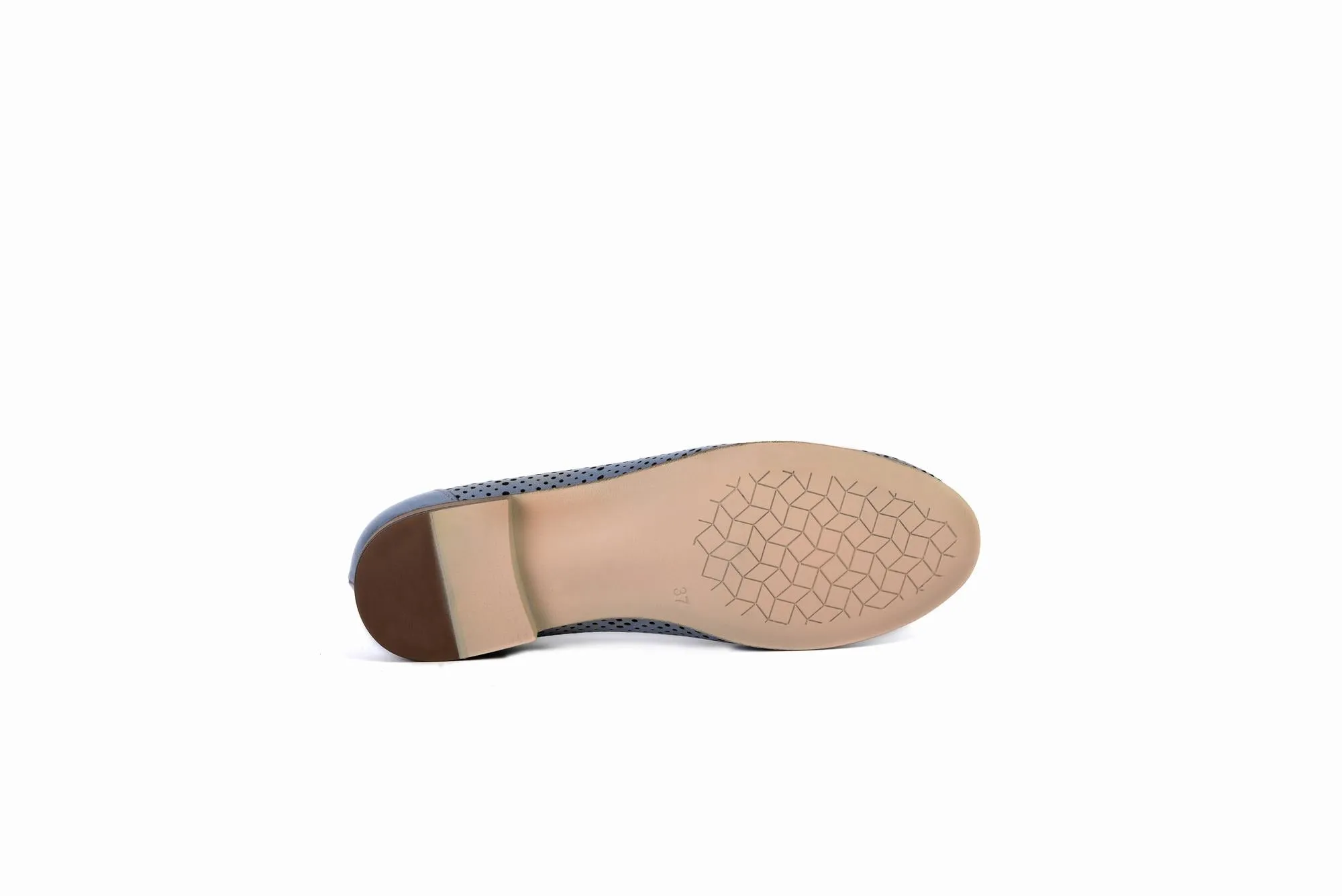 FOOT FEDERATION OPENWORK FLAT WOMEN'S SHOE DENIM BLUE