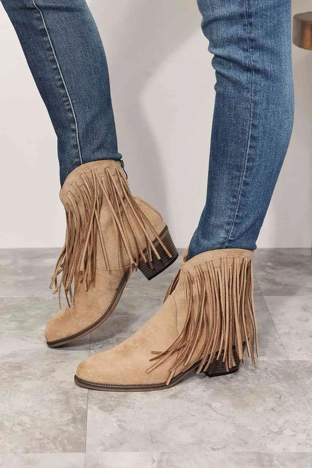 Fringe Cowboy Western Ankle Boots