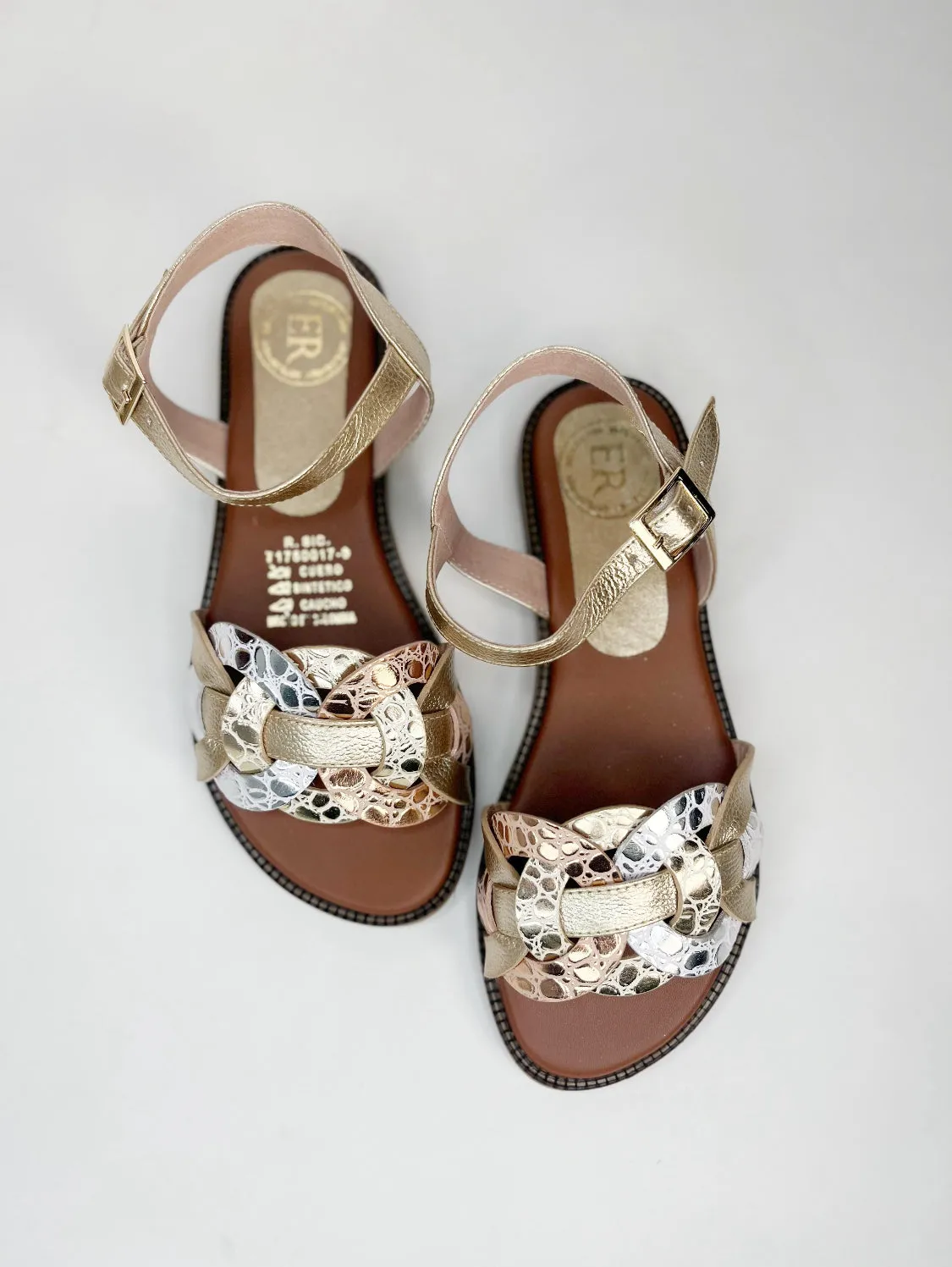 Golden Elegance Intricate Lace-Like Sandals for Warm Weather