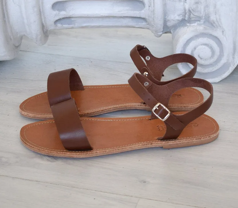 Greek handmade, Brown sandals, High Quality Genuine Leather, handcrafted leather, Roman sandals, Spartan leather sandals, ANTIPAROS