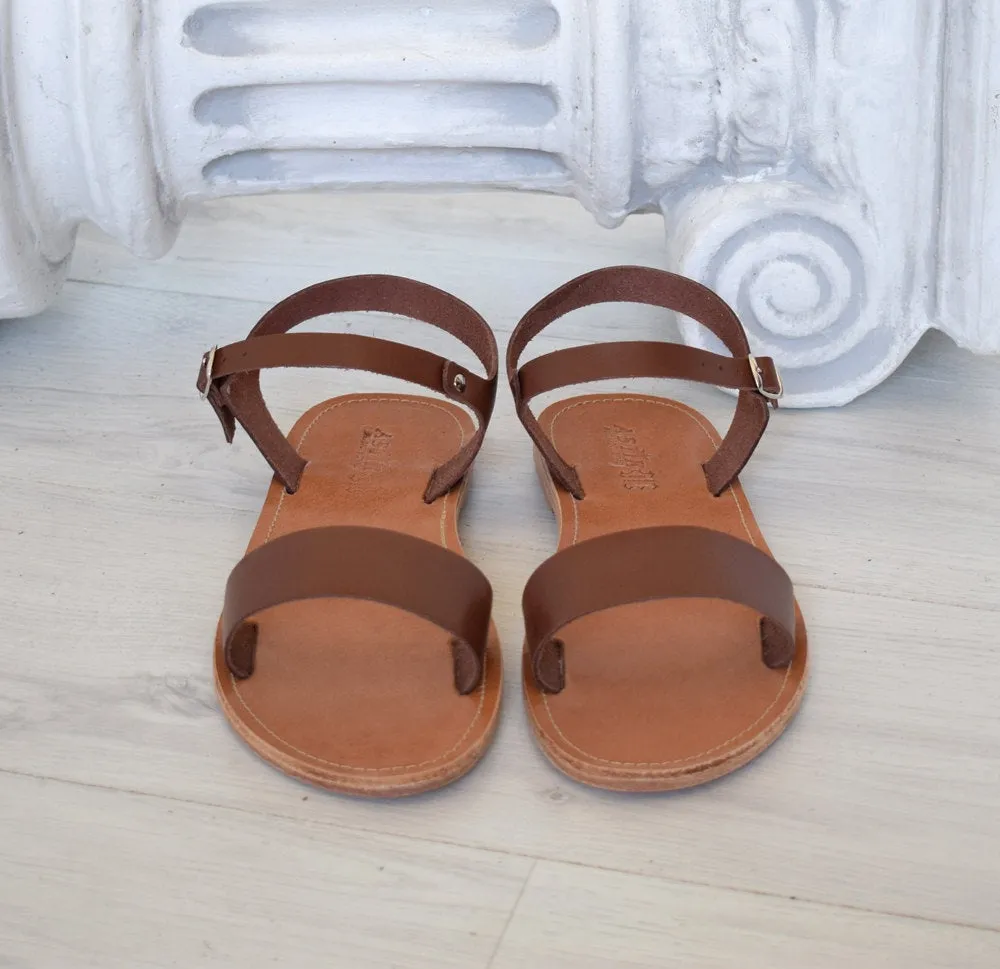Greek handmade, Brown sandals, High Quality Genuine Leather, handcrafted leather, Roman sandals, Spartan leather sandals, ANTIPAROS