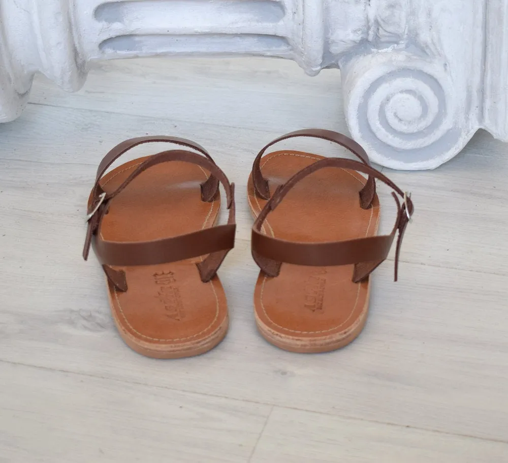 Greek handmade, Brown sandals, High Quality Genuine Leather, handcrafted leather, Roman sandals, Spartan leather sandals, ANTIPAROS