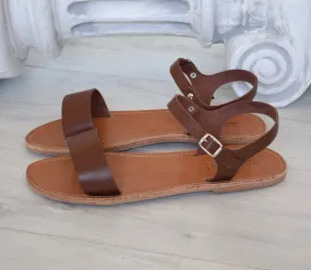 Greek handmade, Brown sandals, High Quality Genuine Leather, handcrafted leather, Roman sandals, Spartan leather sandals, ANTIPAROS