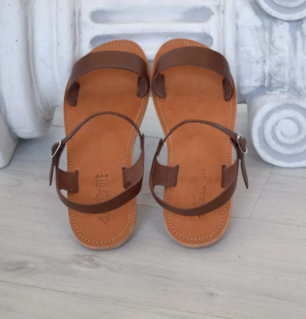 Greek handmade, Brown sandals, High Quality Genuine Leather, handcrafted leather, Roman sandals, Spartan leather sandals, ANTIPAROS