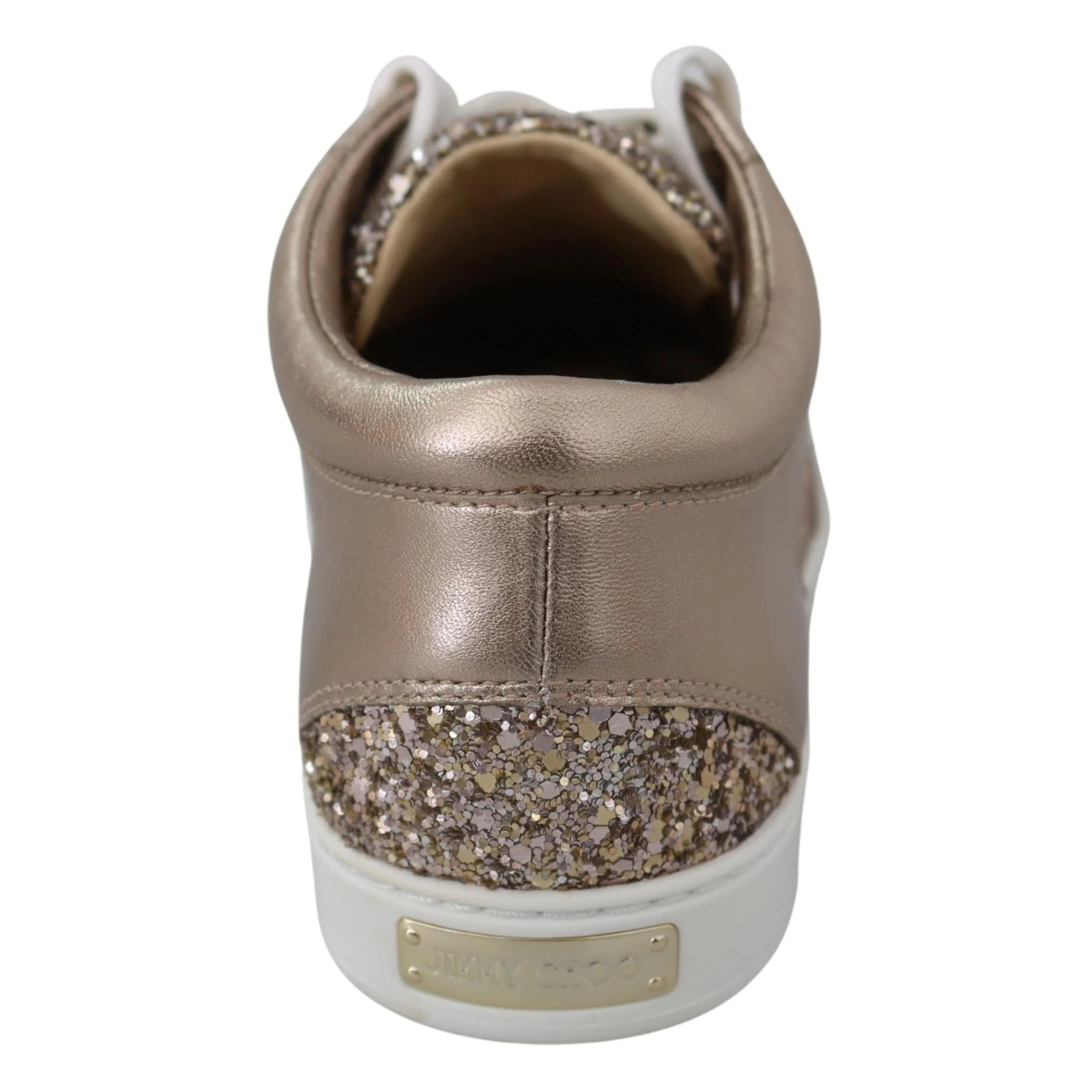 Jimmy Choo Ballet Pink Glitter Leather Sneakers