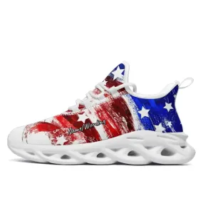 Luxury Gifts,Personalized Flag Sneakers, Custom USA Patriotic Shoes, Comfortable Shoes for Unisex