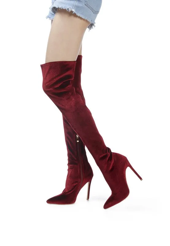 Madman Over-the-Knee Velvet Boots