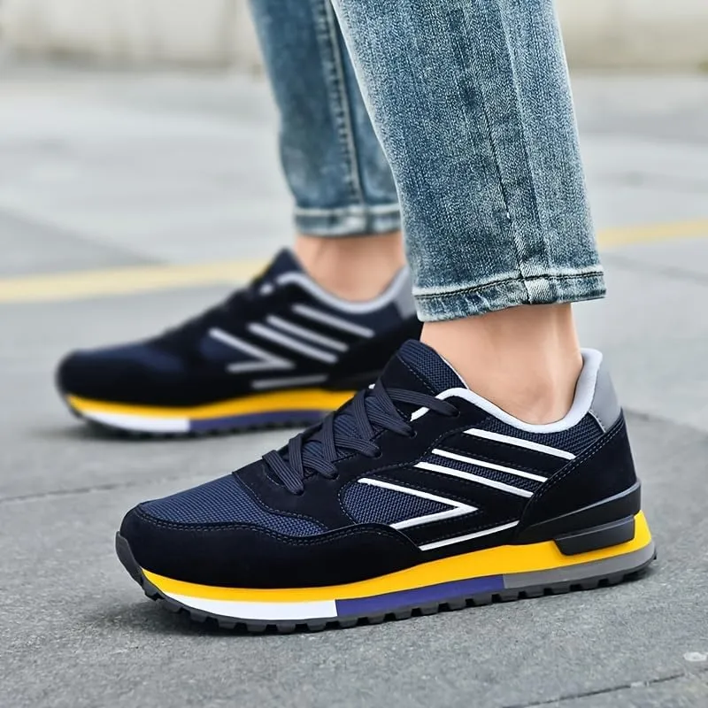 Men's All-Season Fashion Sneakers - Soft Sole, Non-Slip, Breathable Mesh, Casual Sneakers for Casual Attire & Outdoor Activities, Seasonal Fashion Shoes Trendy Casual Wear Robust Rubber Sole