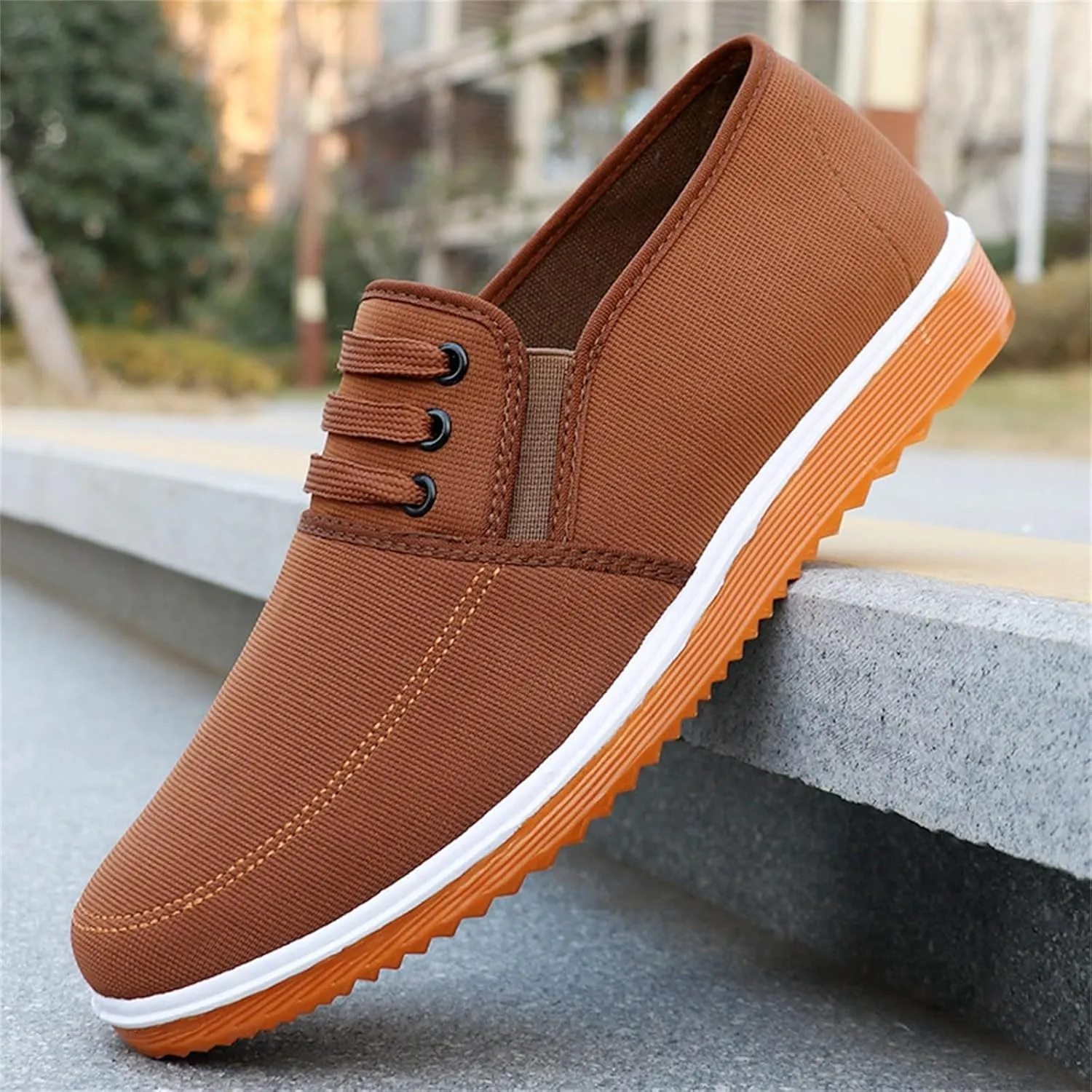Mens Breathable Soft Sole Casual Sport Shoes Thick Sole Flats Comfortable Lighweight Sneakers Flat Bottom Comfy Outdoor Walking Shoes for Men