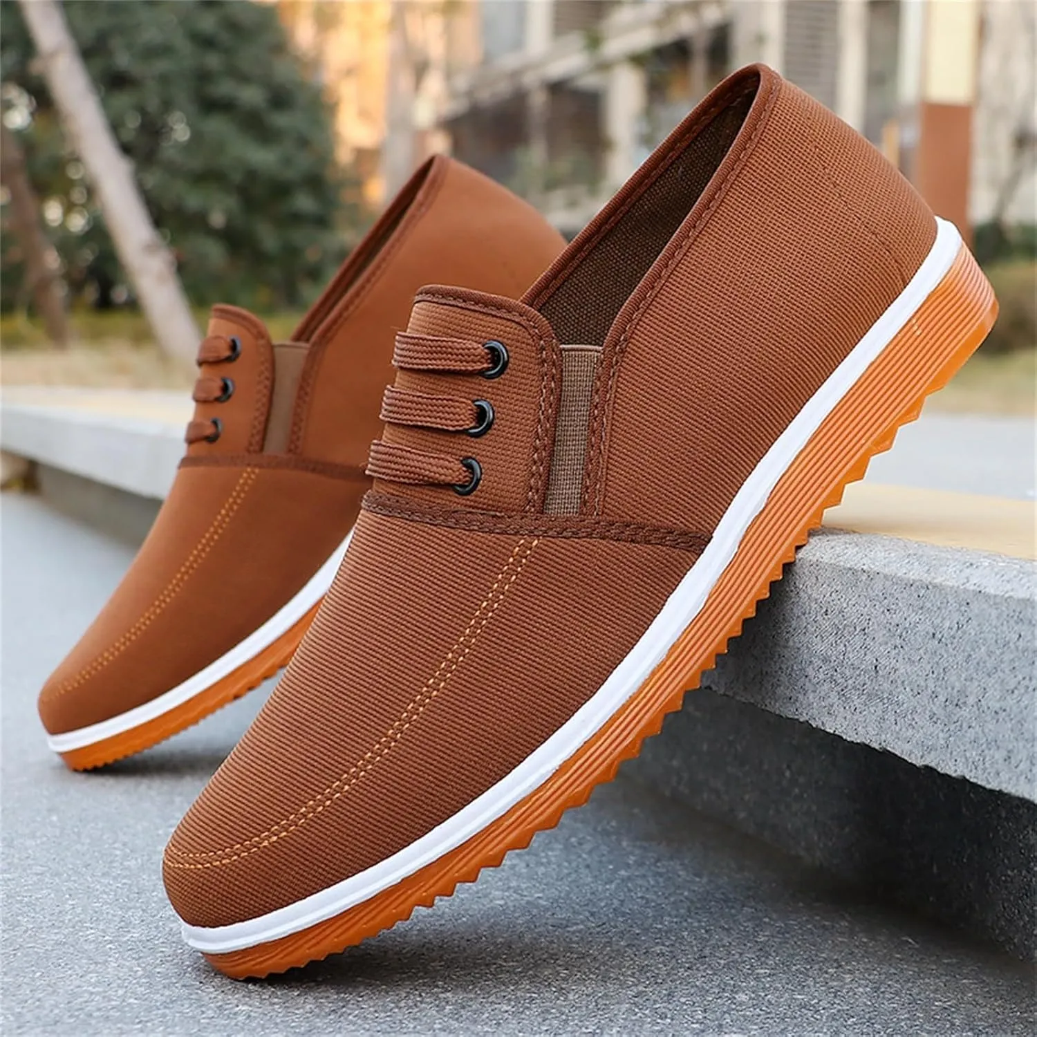Mens Breathable Soft Sole Casual Sport Shoes Thick Sole Flats Comfortable Lighweight Sneakers Flat Bottom Comfy Outdoor Walking Shoes for Men