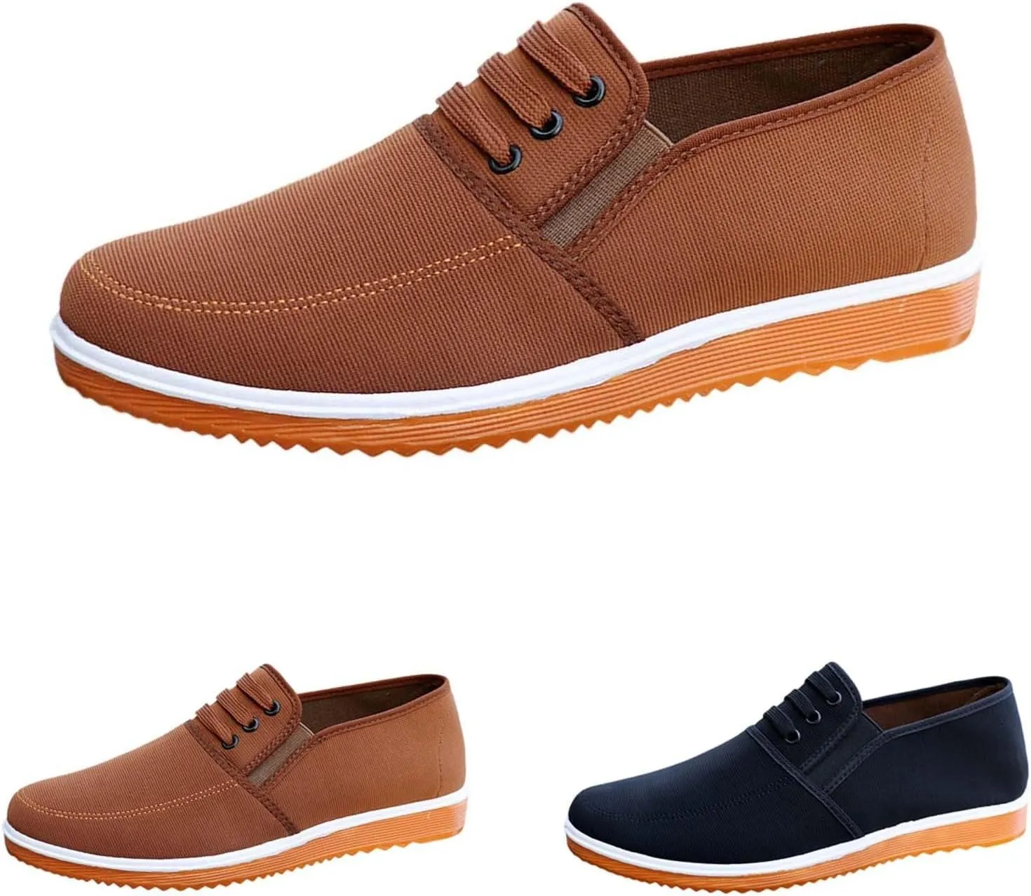 Mens Breathable Soft Sole Casual Sport Shoes Thick Sole Flats Comfortable Lighweight Sneakers Flat Bottom Comfy Outdoor Walking Shoes for Men