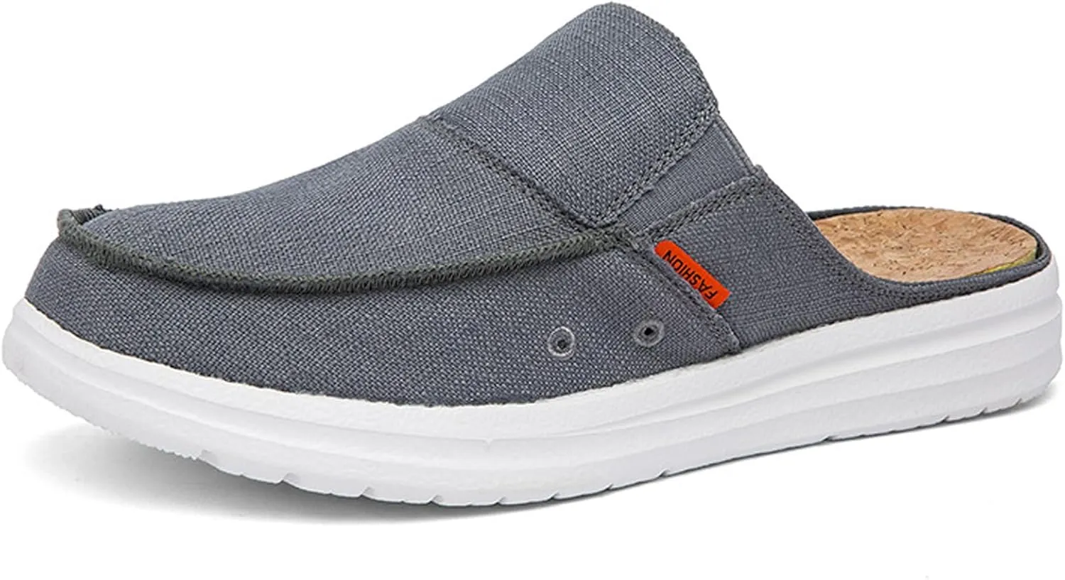 Men's Canvas Comfortable Soft Sole Mule Clogs Fashion Lightweight Breathable Closed Toe Slip On Casual Loafers for Indoor Outdoor Walking Party Work