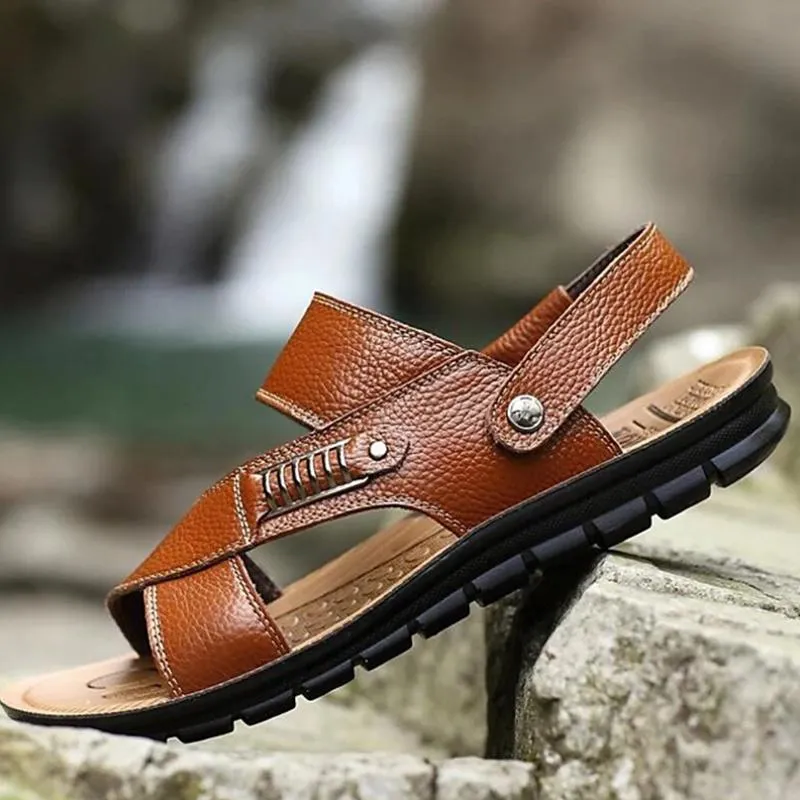 Men's Comfort Shoes Casual Outdoor Leather Breathable Rivet Sandals