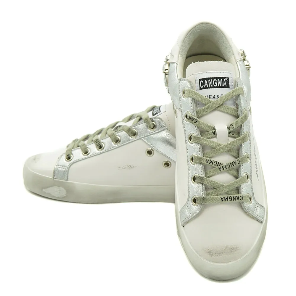 Men's Leather Sneakers With Rhinestones | Men's Flats | Plus Size