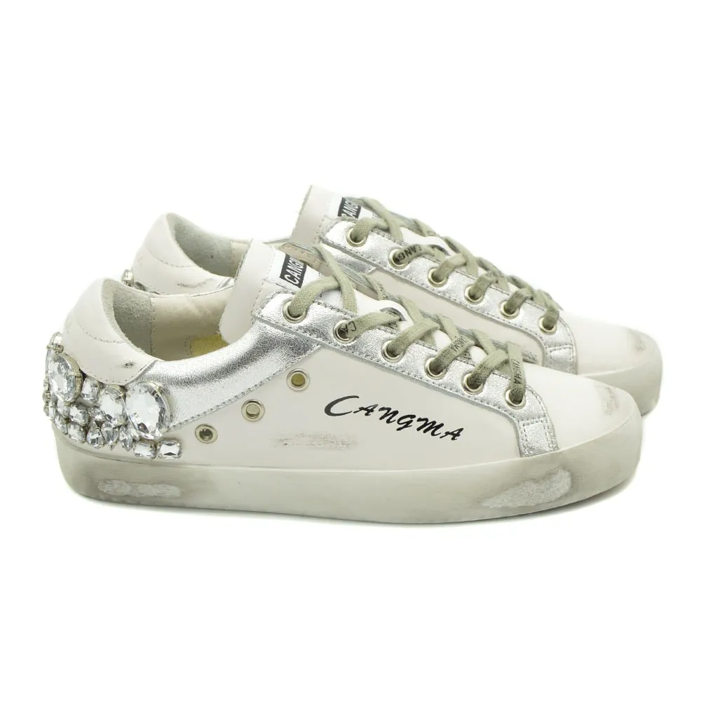 Men's Leather Sneakers With Rhinestones | Men's Flats | Plus Size