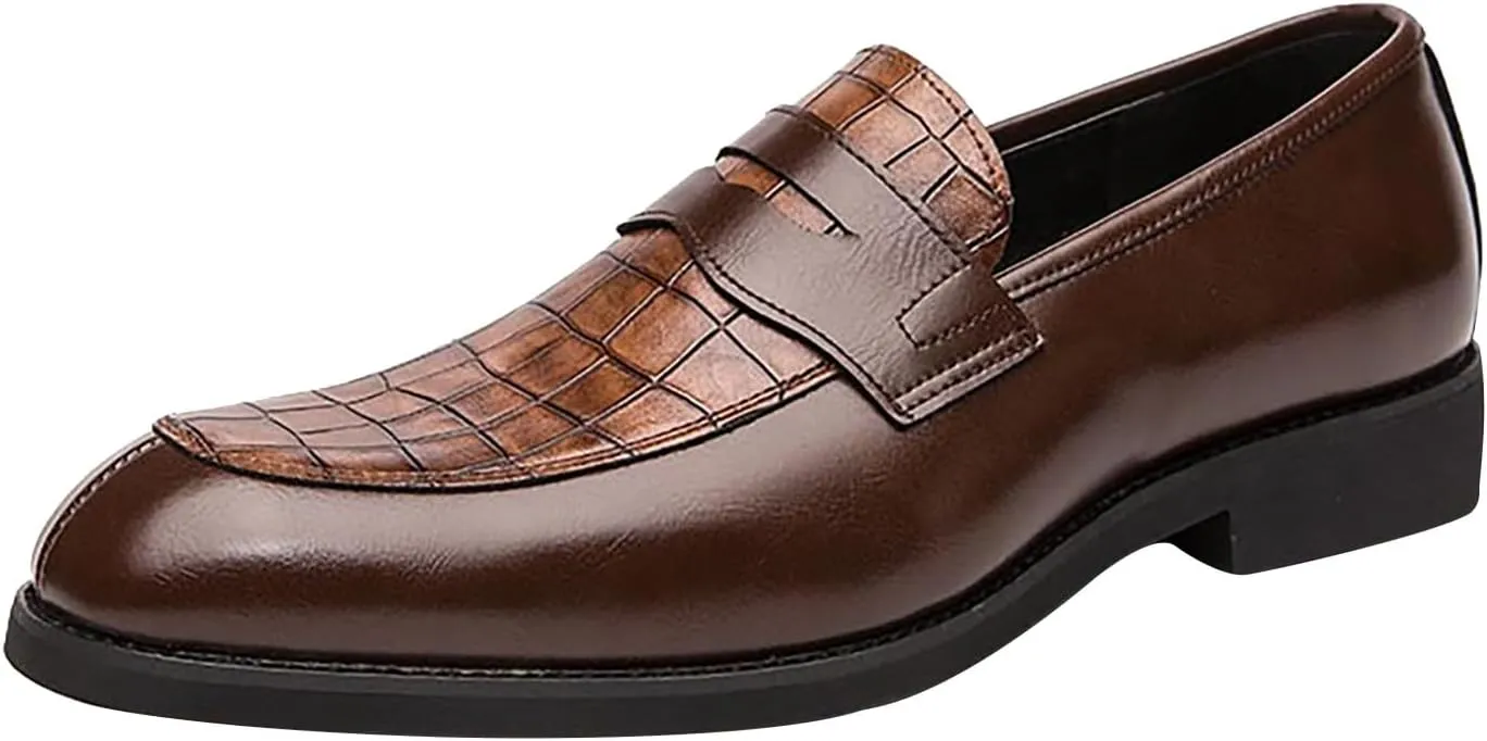 Mens Square Toe Classic Business Dress Shoes Oxfords Casual Retro Classic Barefoot Shoes Comfortable Formal Derby Business Dress Shoes for Men 2024