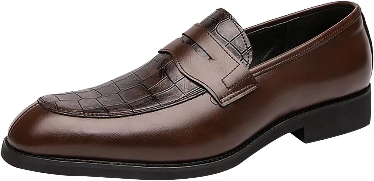 Mens Square Toe Classic Business Dress Shoes Oxfords Casual Retro Classic Barefoot Shoes Comfortable Formal Derby Business Dress Shoes for Men 2024