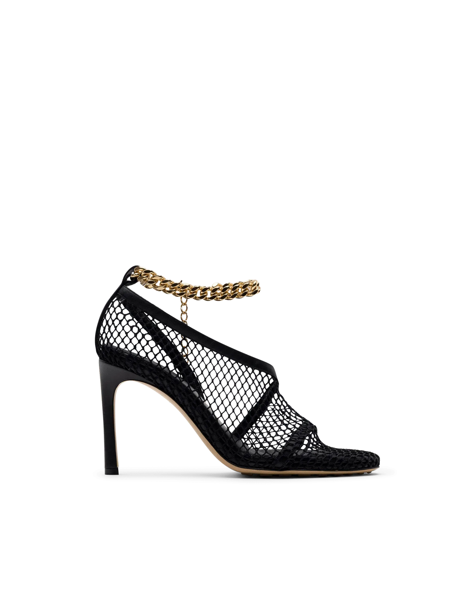 Mesh Ankle Strap Heels