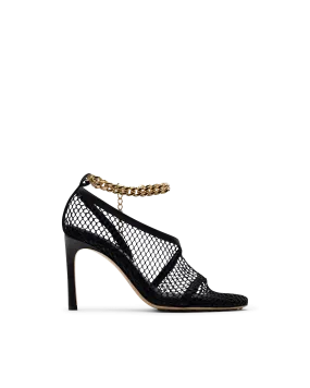 Mesh Ankle Strap Heels