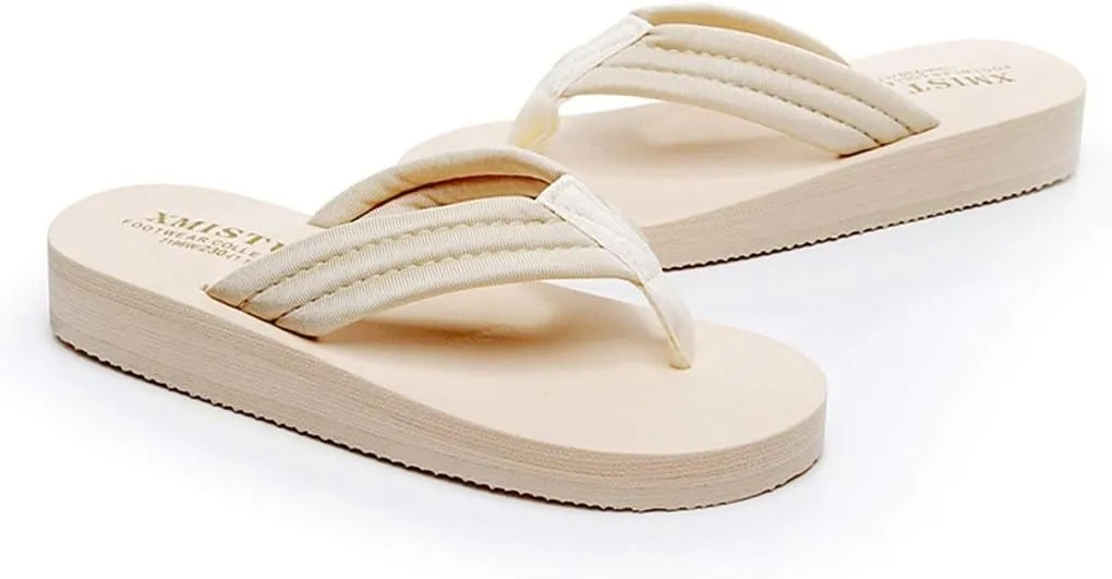 MIOKE Women's Summer Beach Flat Flipflops Sandals Comfort Soft Slip On Anti-Slip Casual Pool Thong Sandal