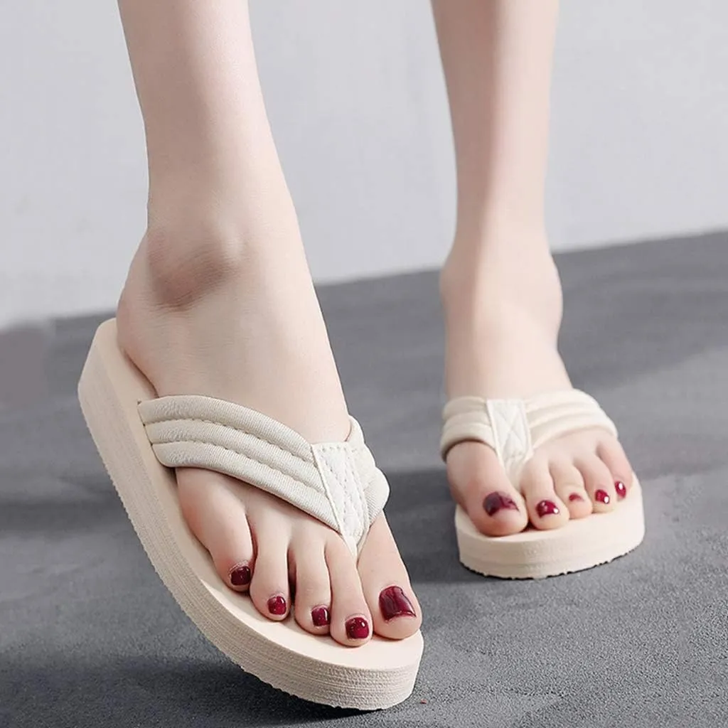 MIOKE Women's Summer Beach Flat Flipflops Sandals Comfort Soft Slip On Anti-Slip Casual Pool Thong Sandal