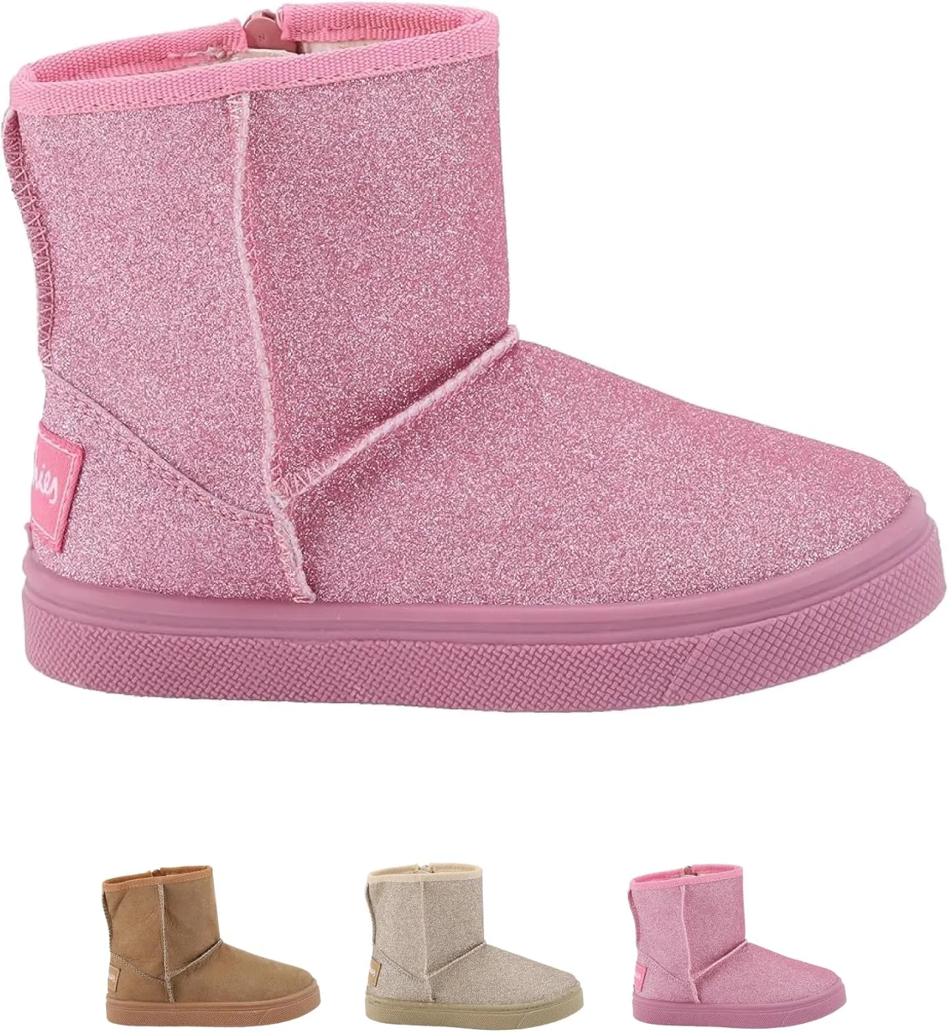 Oomphies Frost Kids' Cozy Boots with Faux Fur Lining and Side Zipper  Durable Microfiber Upper, Rubber Sole